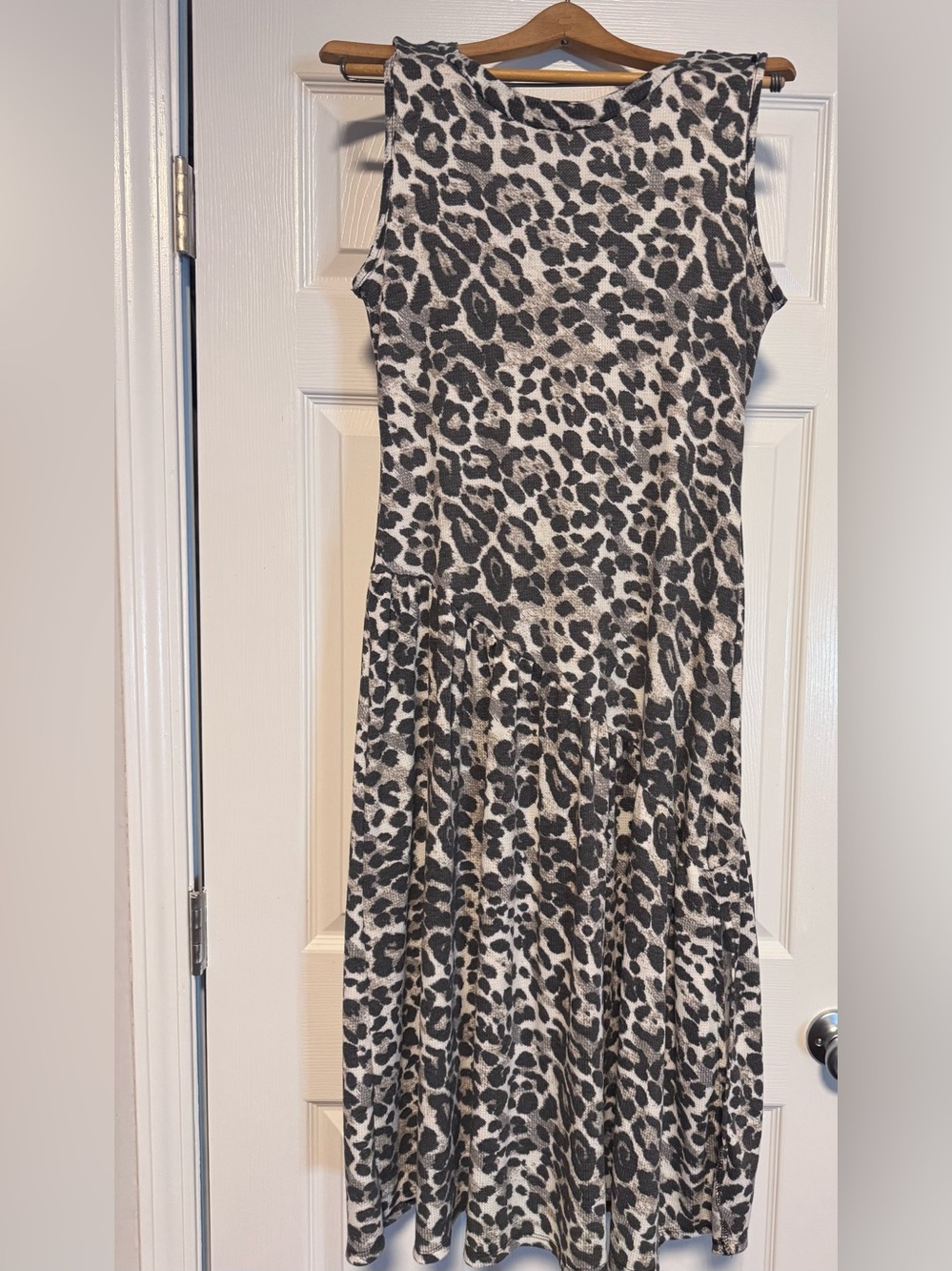 white birch Leopard Print Asymmetrical Tiered Skirt - Black & Cream